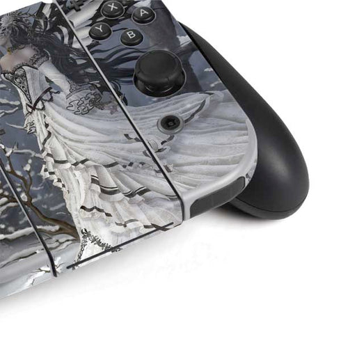 Fairy with Owl in Snow by Nene Thomas Nintendo Switch OLED (2021) Skin